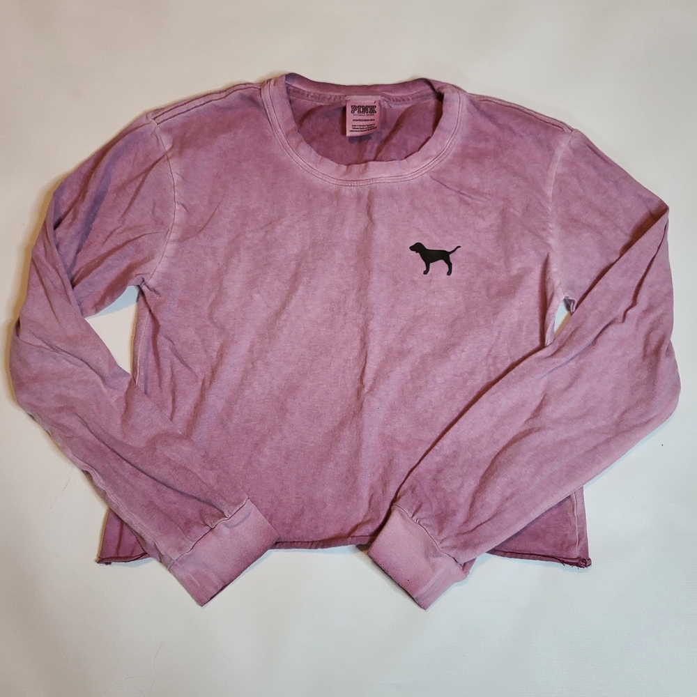PINK Cropped Long Sleeve XS Top